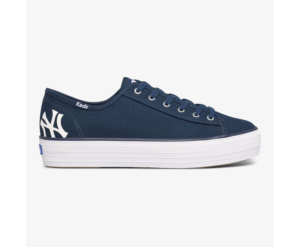 Keds Sneakers Navy - Triple Kick MLB® - Womens RHVDWY-135